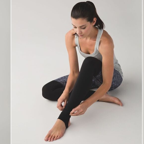 Lululemon Wunder Under Pant *Stirrup in Dramatic Static White Black / Black - Picture 3 of 16